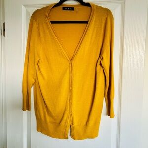 MAK Mustard Yellow Cardigan Sweater